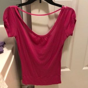 Pink t shirt with open back